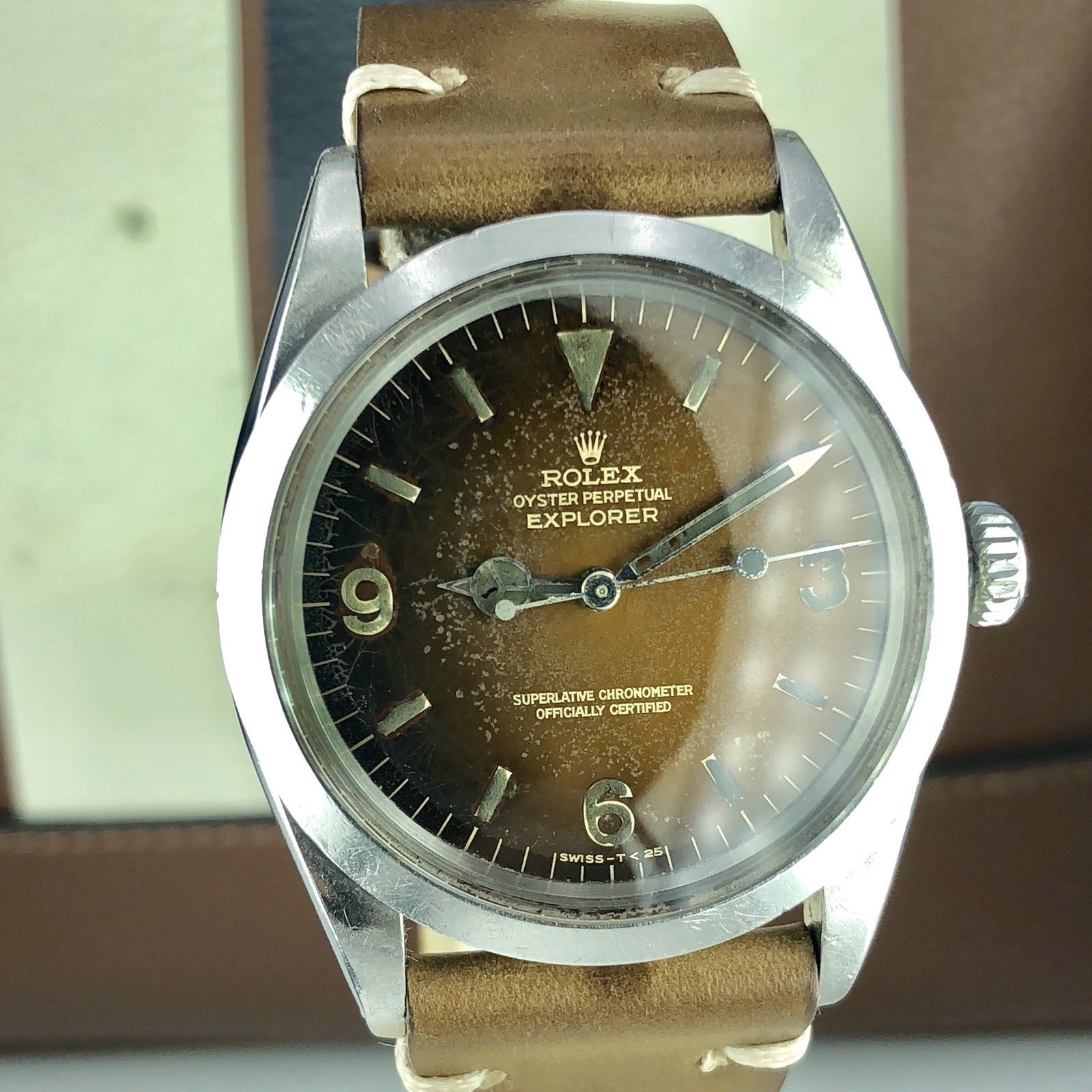 1966 Vintage Rolex 1016 Explorer Super Tropical Brown Honey Gilt Dial