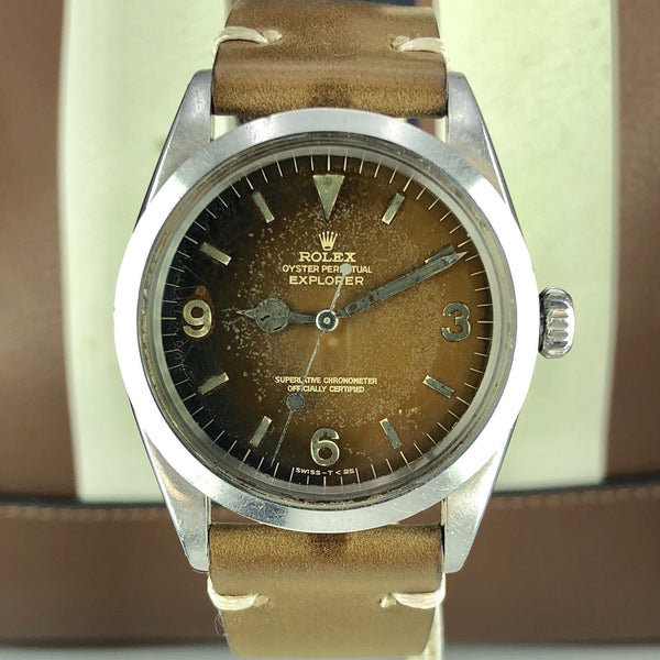 1966 Vintage Rolex 1016 Explorer Super Tropical Brown Honey Gilt Dial