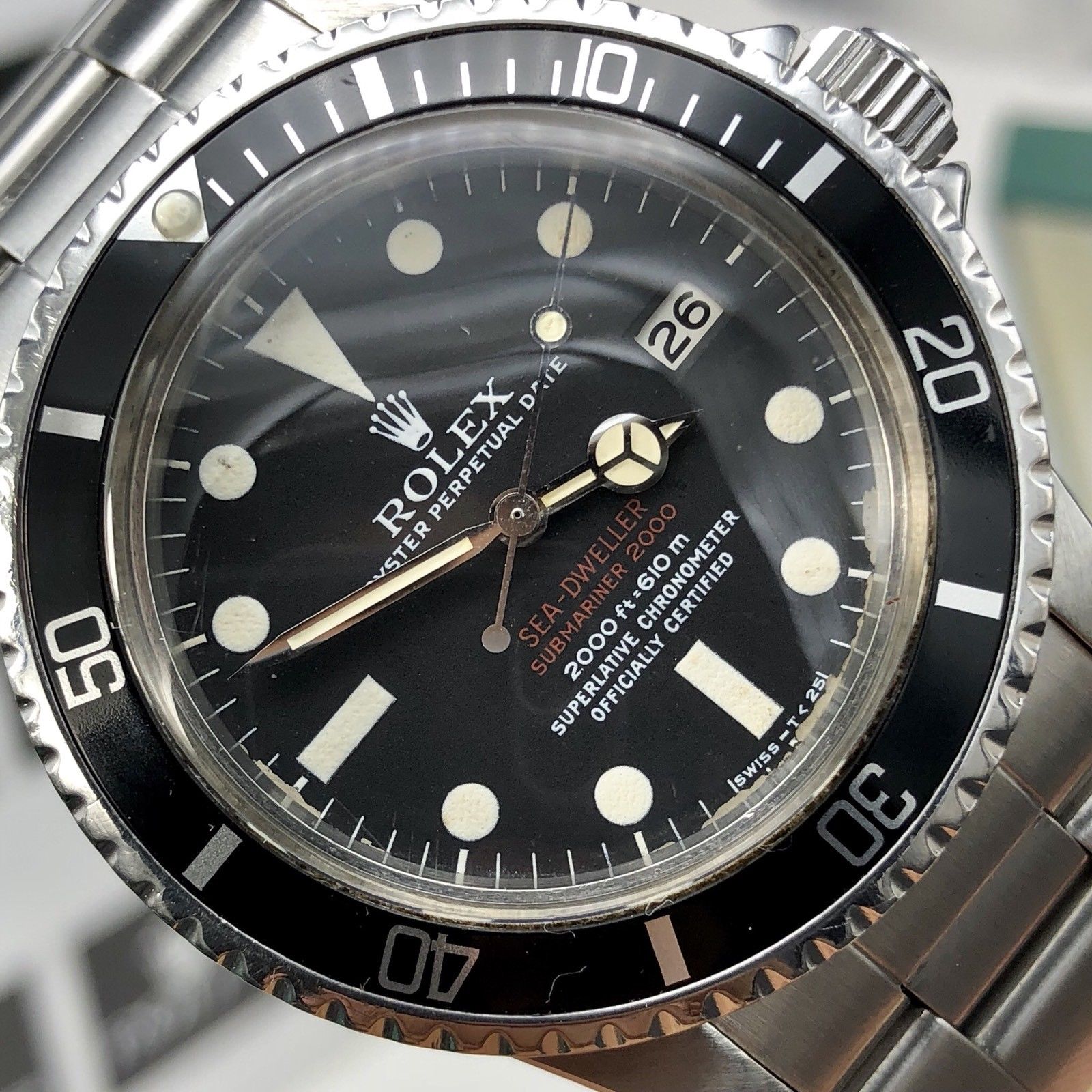 Vintage Rolex 1665 Submariner Sea Dweller Double Red Mk3 Dial From 1972