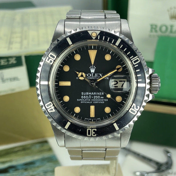 Vintage Rolex 1680 Submariner Super Pumpkin Dial 1978 Full Set box & Papers
