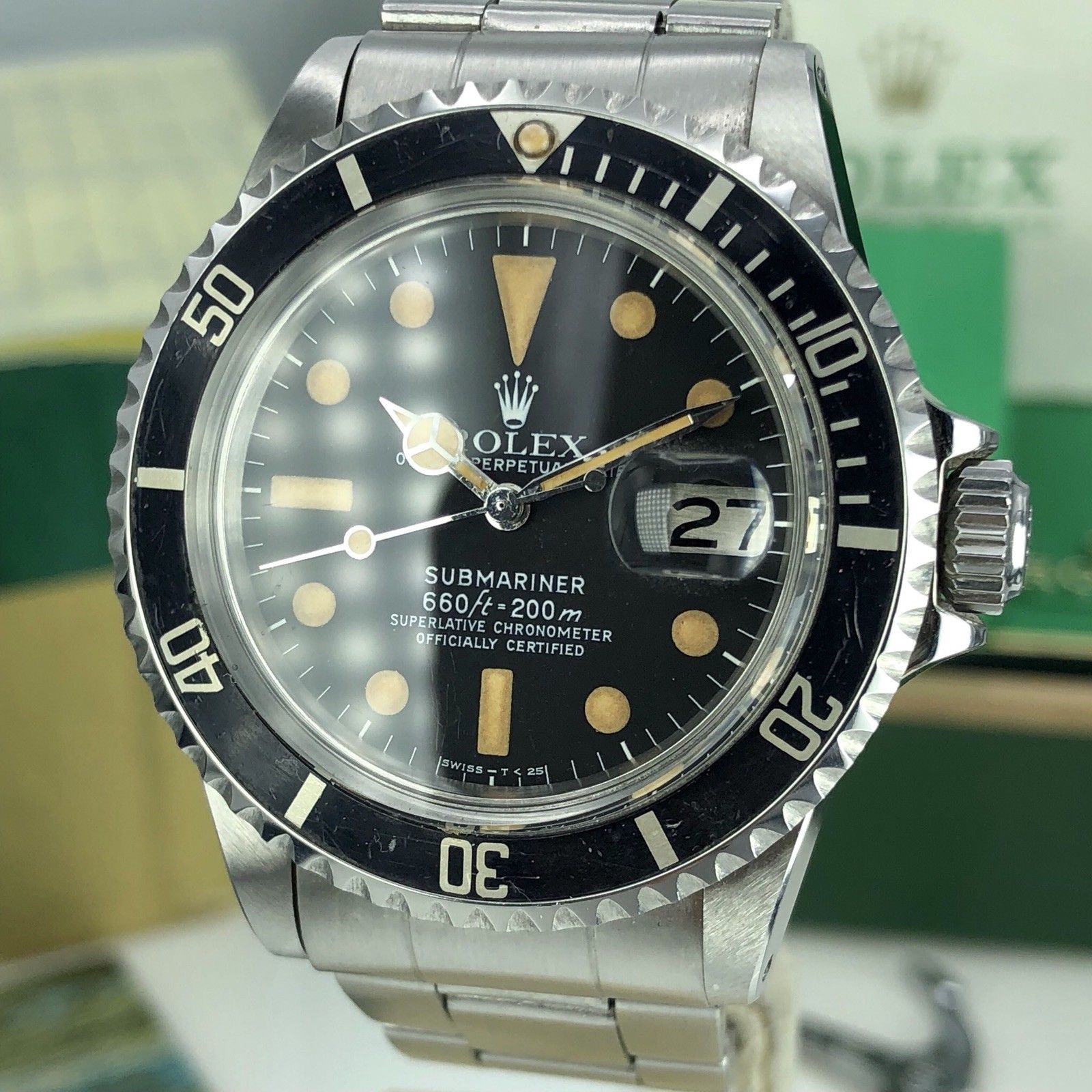 Vintage Rolex 1680 Submariner Super Pumpkin Dial 1978 Full Set box & Papers