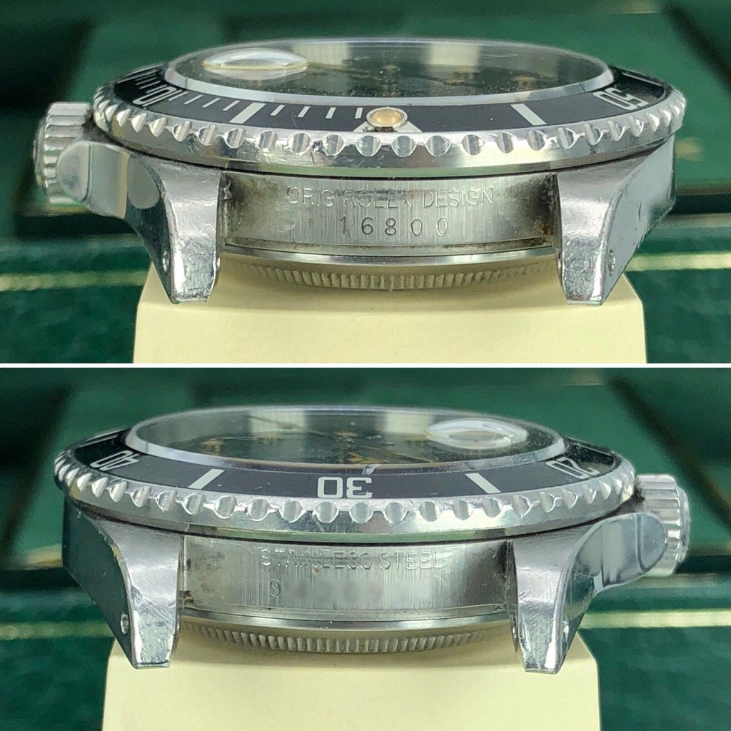 1986 Vintage Rolex 16800 Submariner Heavy Patina dial Unpolished box & Papers