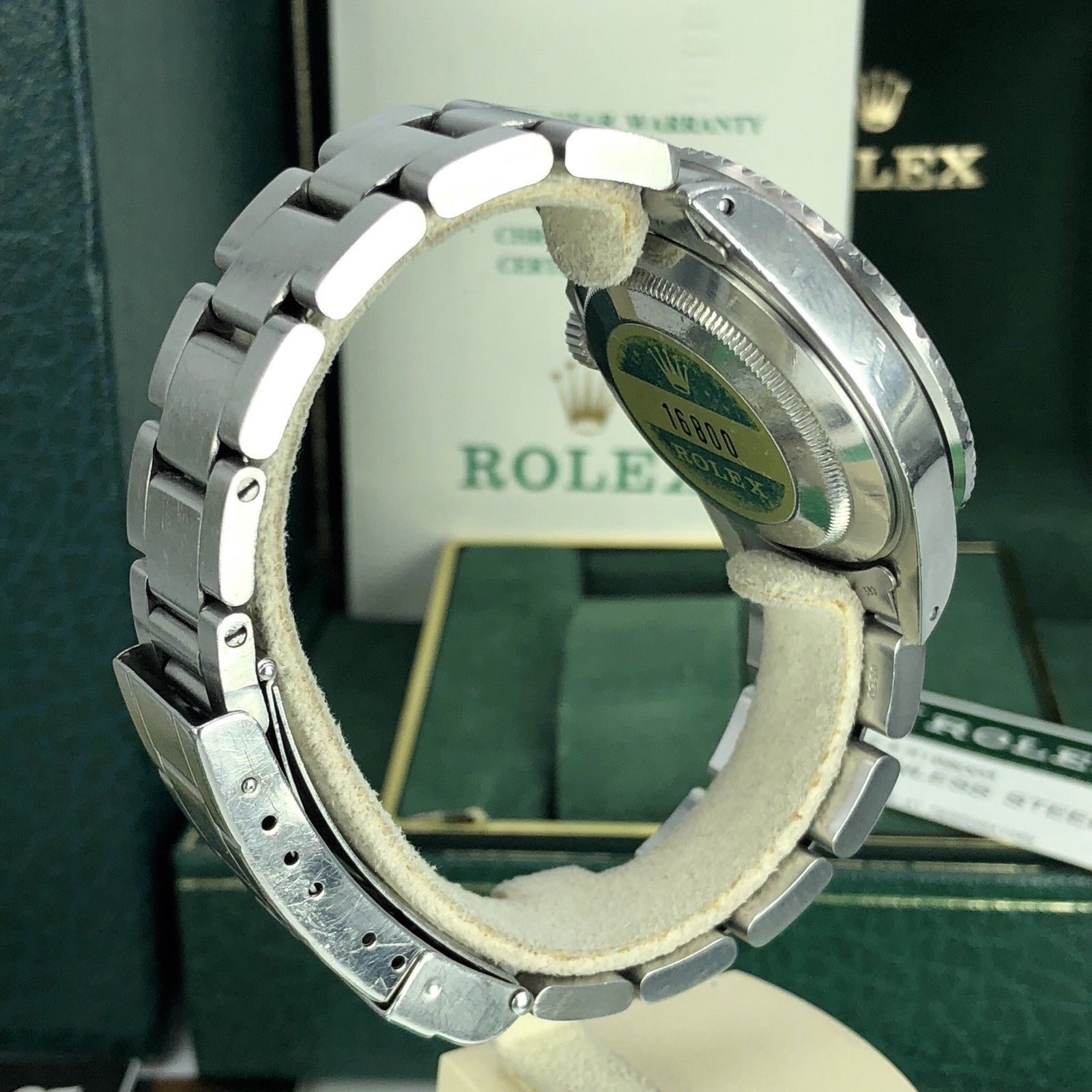 1986 Vintage Rolex 16800 Submariner Heavy Patina dial Unpolished box & Papers