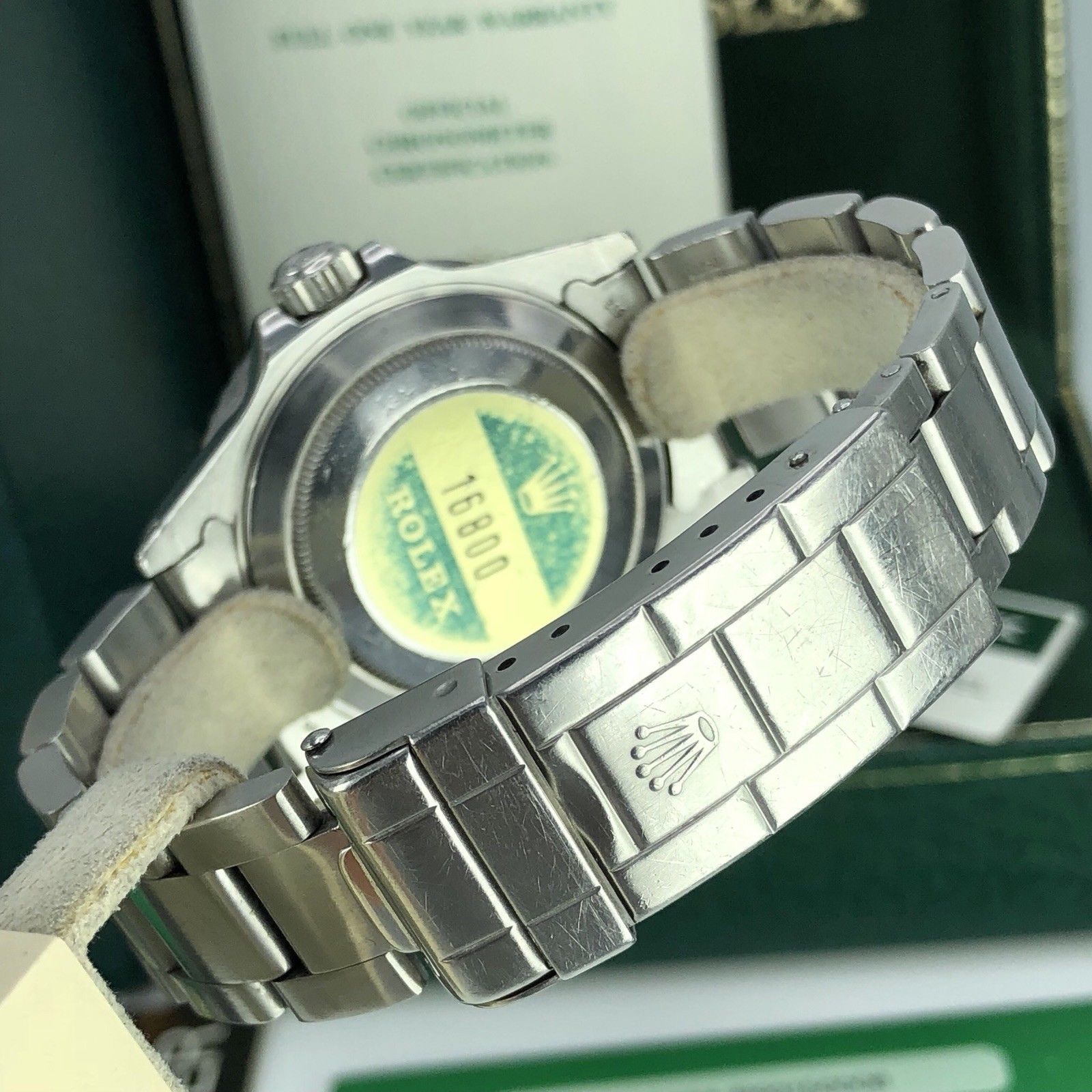 1986 Vintage Rolex 16800 Submariner Heavy Patina dial Unpolished box & Papers