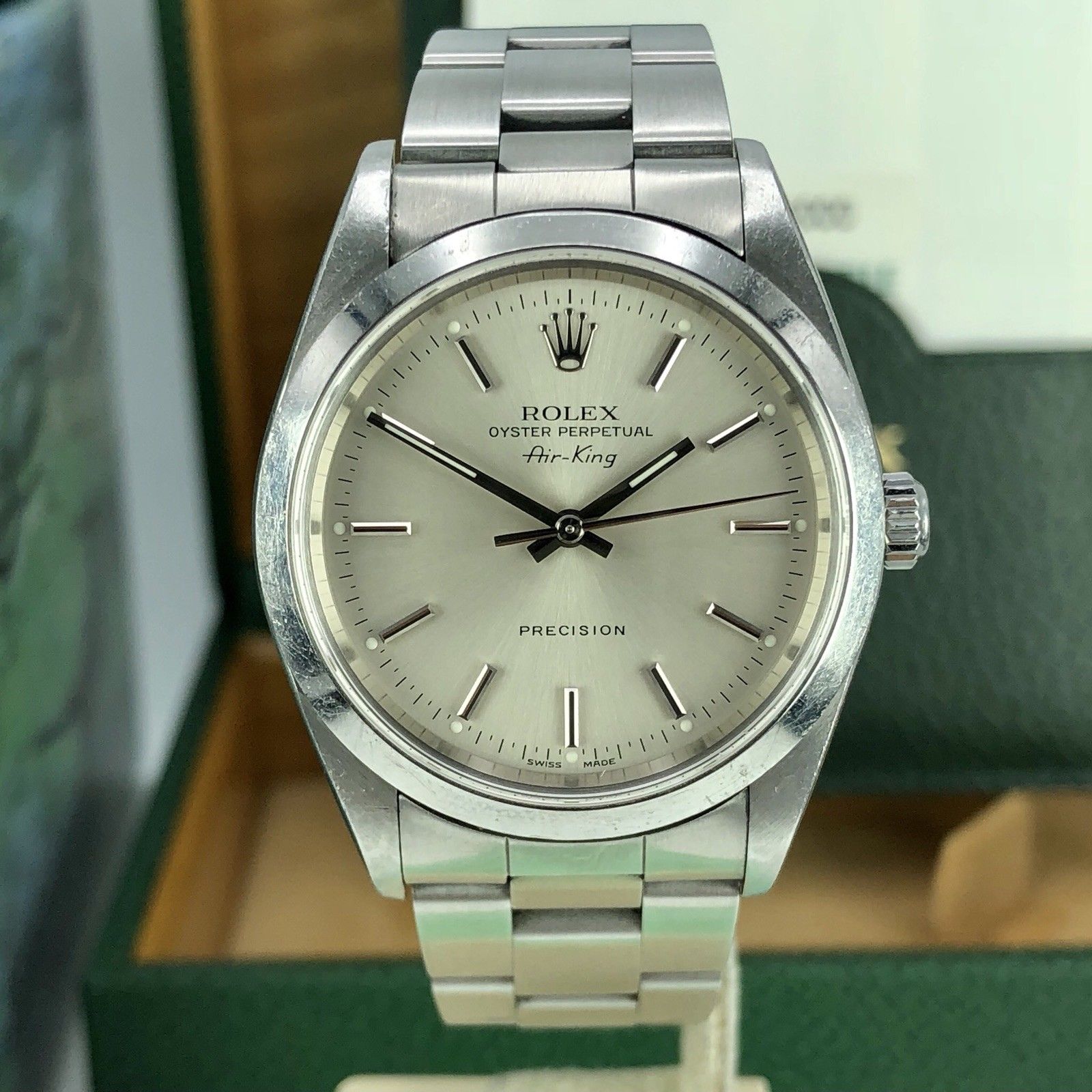 2000 Vintage Rolex 14000 Air-King Unpolished with Box and Papers