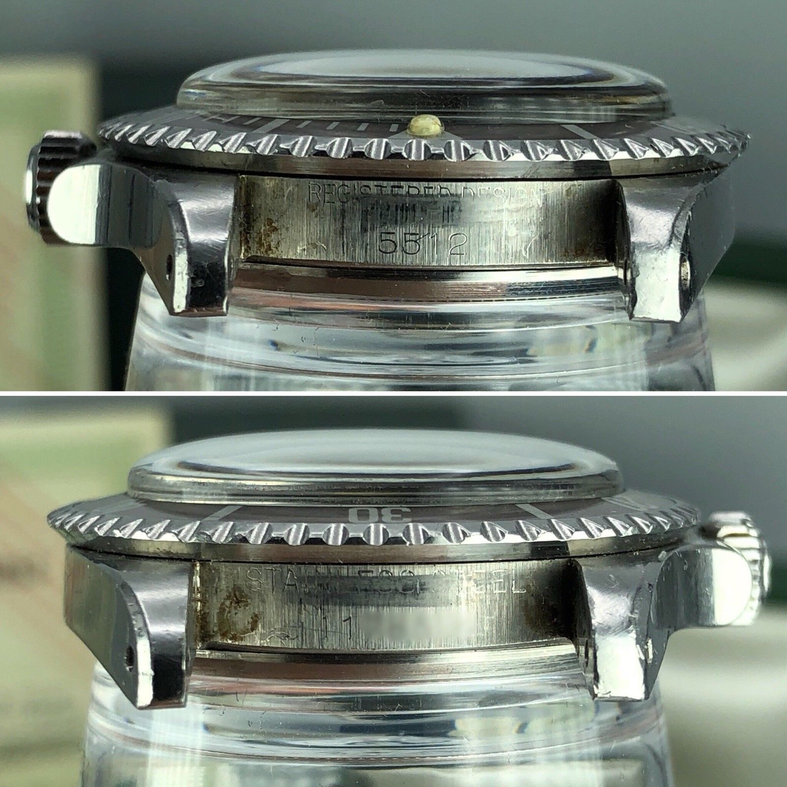 1964 Vintage Rolex 5512 Submariner Tropical Gilt Dial Unpolished box & Papers