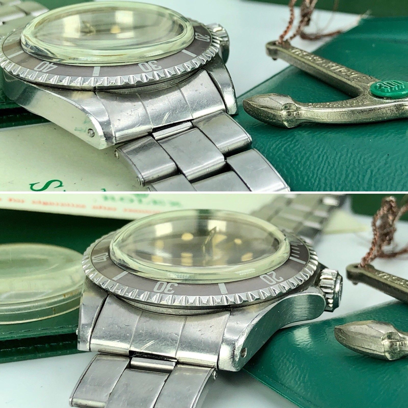 1964 Vintage Rolex 5512 Submariner Tropical Gilt Dial Unpolished box & Papers