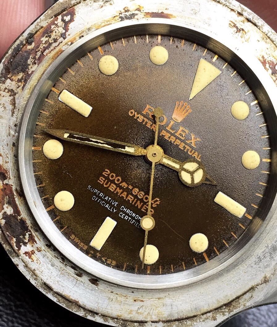 1964 Vintage Rolex 5512 Submariner Tropical Gilt Dial Unpolished box & Papers
