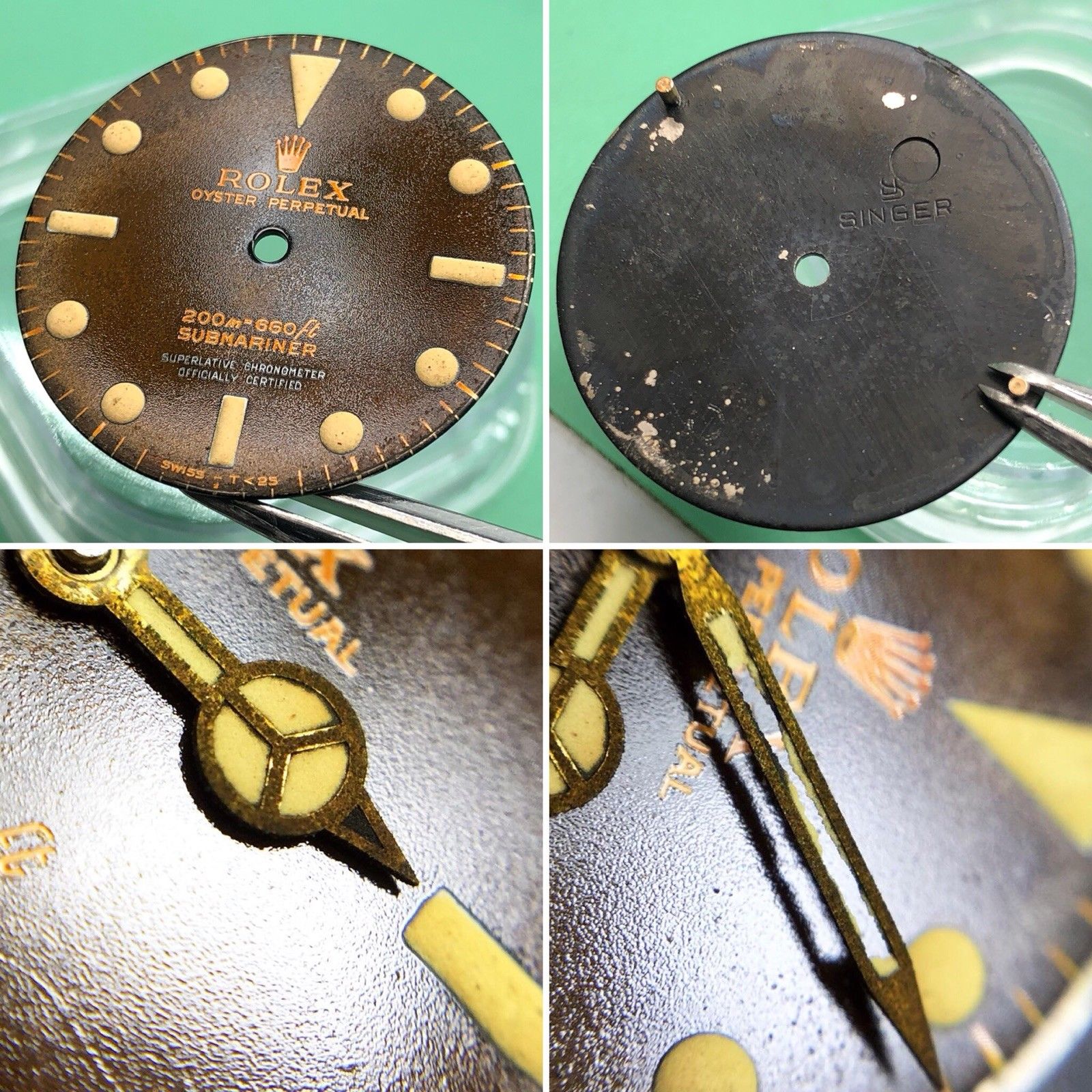 1964 Vintage Rolex 5512 Submariner Tropical Gilt Dial Unpolished box & Papers