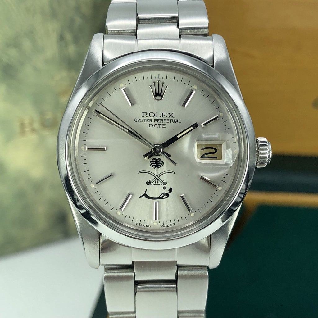1978 Vintage Rolex Date 15000 Saudi King Fahad Logo Dial