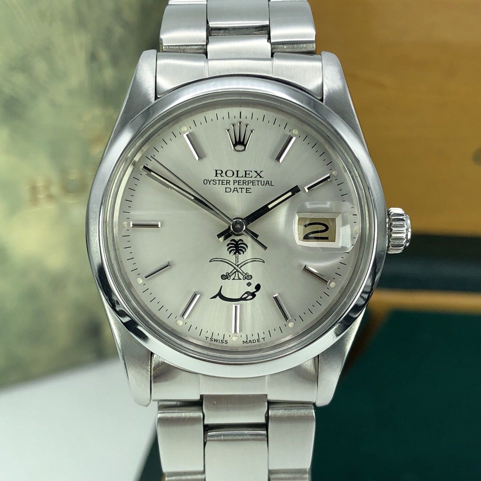 1978 Vintage Rolex Date 15000 Saudi King Fahad Logo Dial