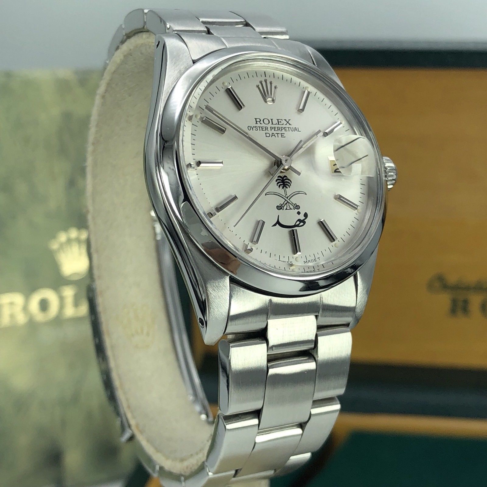1978 Vintage Rolex Date 15000 Saudi King Fahad Logo Dial