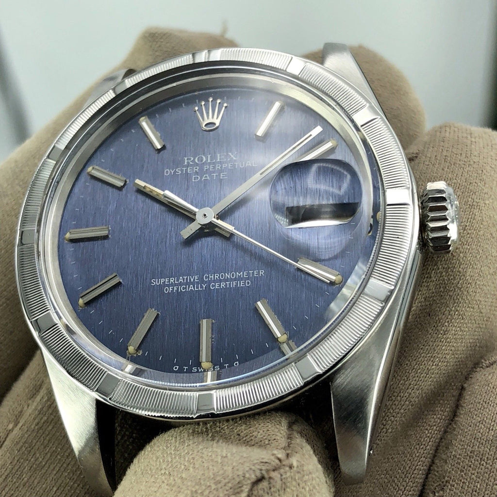 1973 Vintage Rolex Date 1501 Unique Sigma Blue Dial With Box