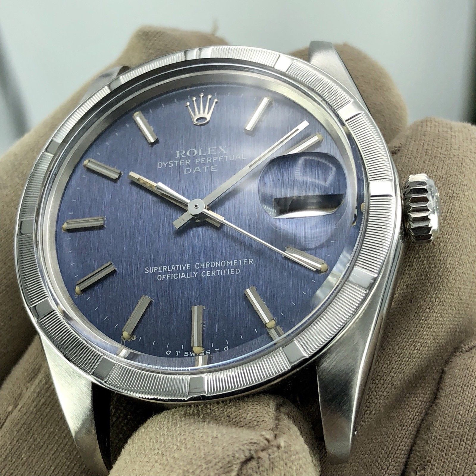 1973 Vintage Rolex Date 1501 Unique Sigma Blue Dial With Box