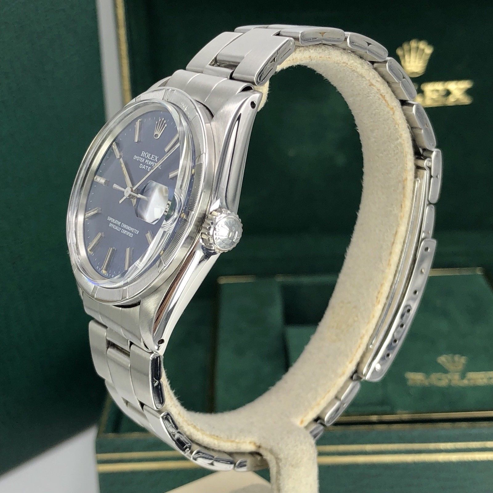 1973 Vintage Rolex Date 1501 Unique Sigma Blue Dial With Box
