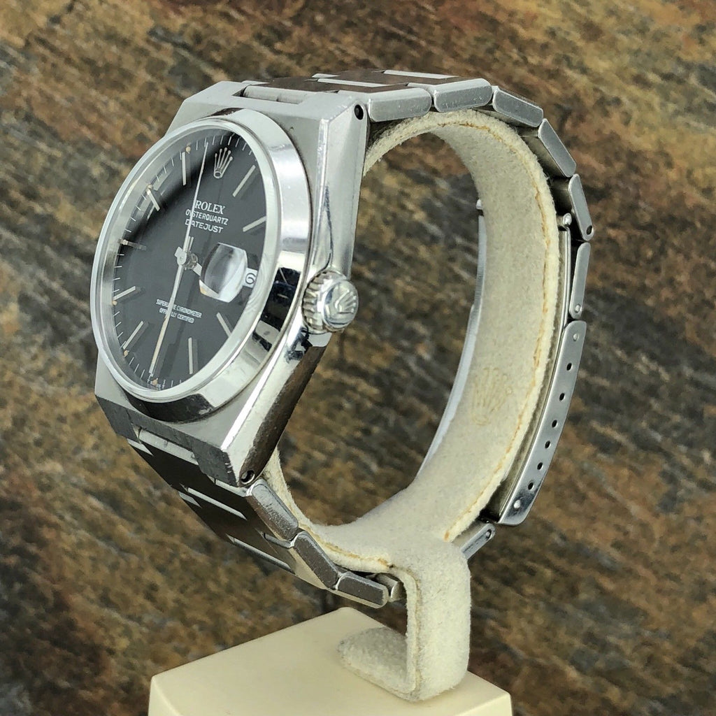 1982 Vintage Rolex DateJust Oyster quartz 17000 Black Dial Unpolished Case