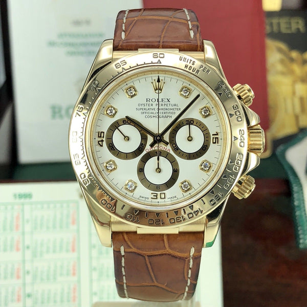 1999 Vintage Rolex Daytona 16518 Diamond Dial zenith A Serial Full Set Papers