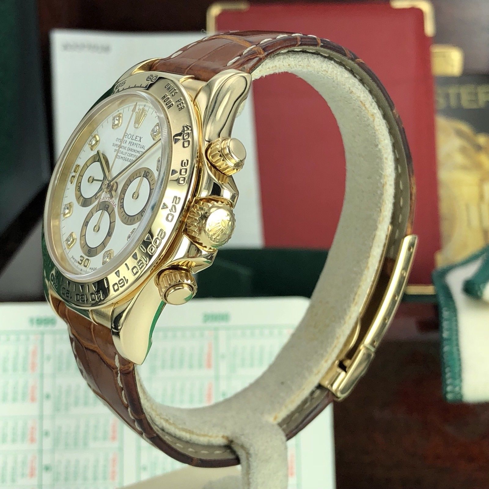 1999 Vintage Rolex Daytona 16518 Diamond Dial zenith A Serial Full Set Papers