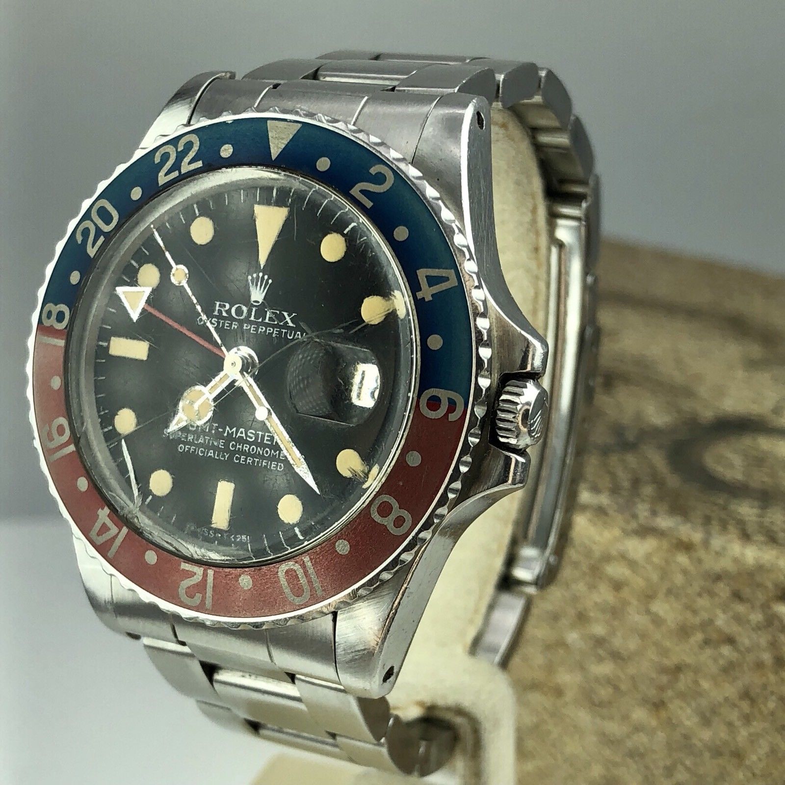 Vintage Rolex GMT Master 1675 Dial Pepsi Unpolished Untouched 1977