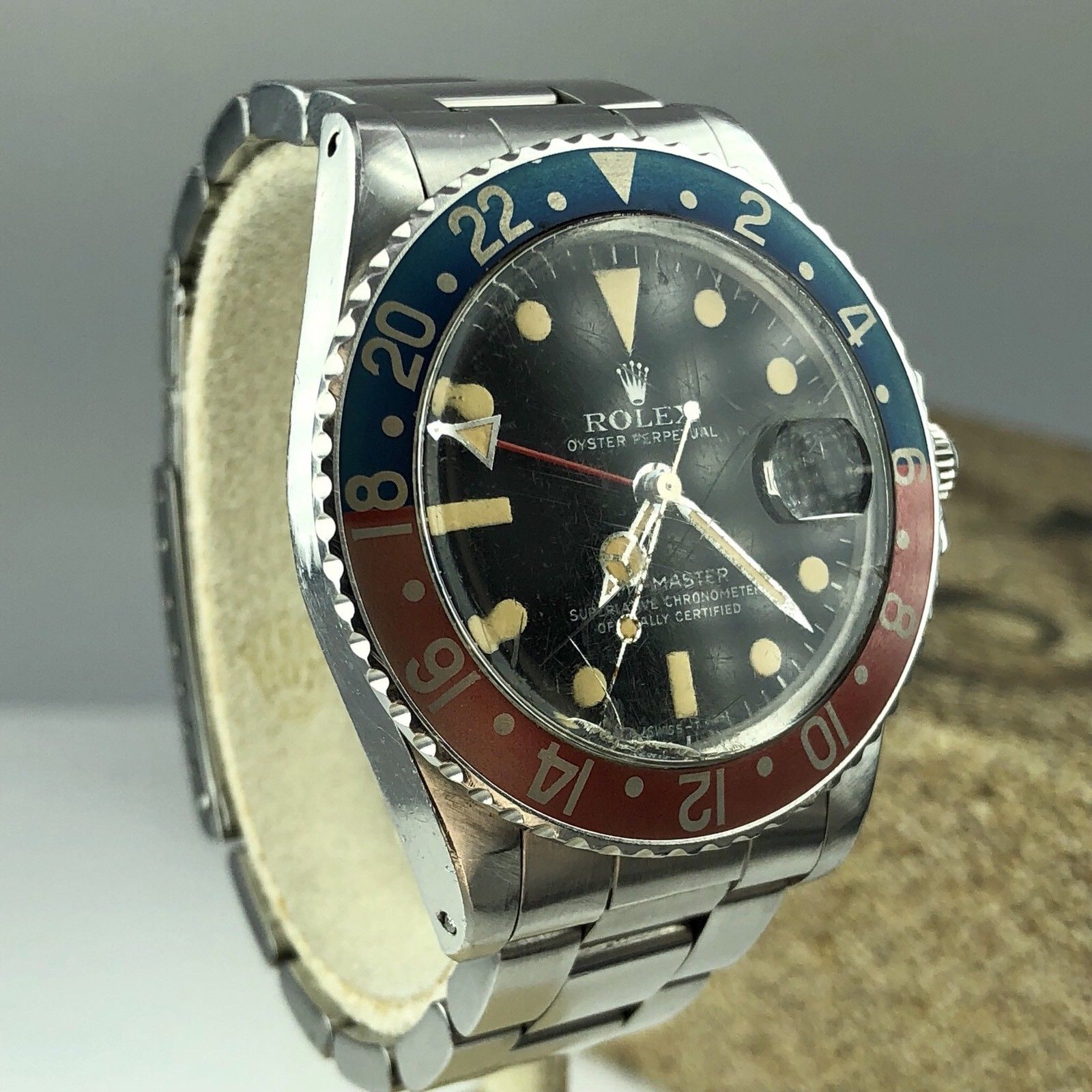 Vintage Rolex GMT Master 1675 Dial Pepsi Unpolished Untouched 1977