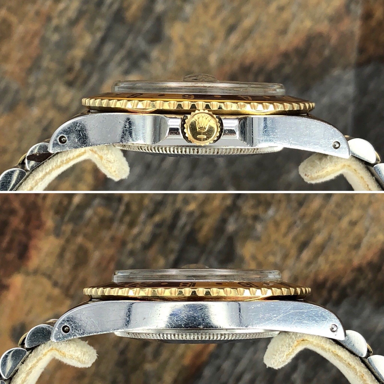 Vintage Rolex GMT Master 1675 Steel & Gold Nipple Dial Root Beer Unpolished 1979