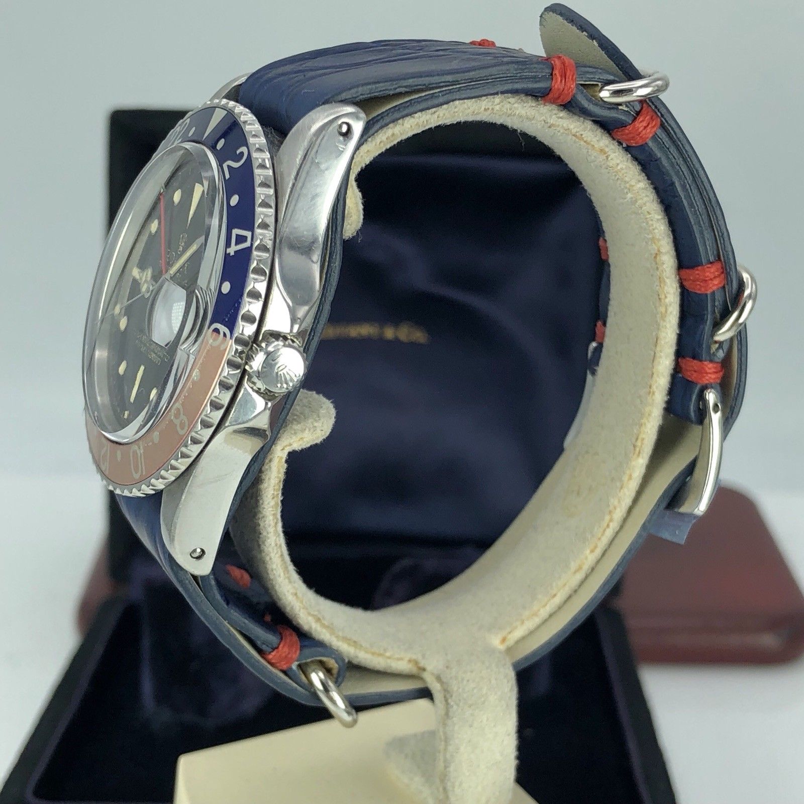 Vintage Rolex GMT Master 1675 Tiffany & Co Gilt Exclamation Ring dial PCG 1960